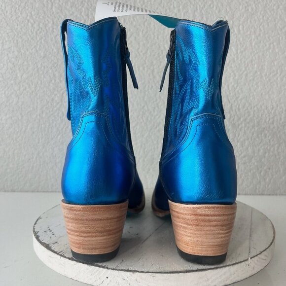 Lane SMOKESHOW Womens Cowboy Bootie 8.5 Blue Western Cowgirl Short Ankle Boots - Picture 3 of 11